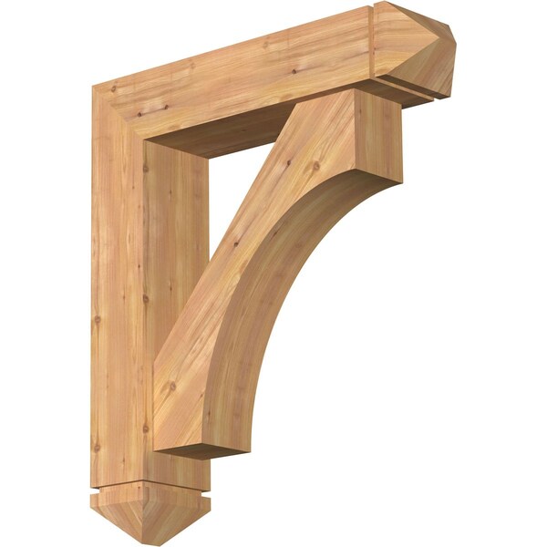 Ekena Millwork Westlake Arts and Crafts Smooth Bracket w/ Offset Brace, Western Red Cedar, 7 1/2"W x 32"D x 36"H BKT0806X32X36WTL03SWR - main